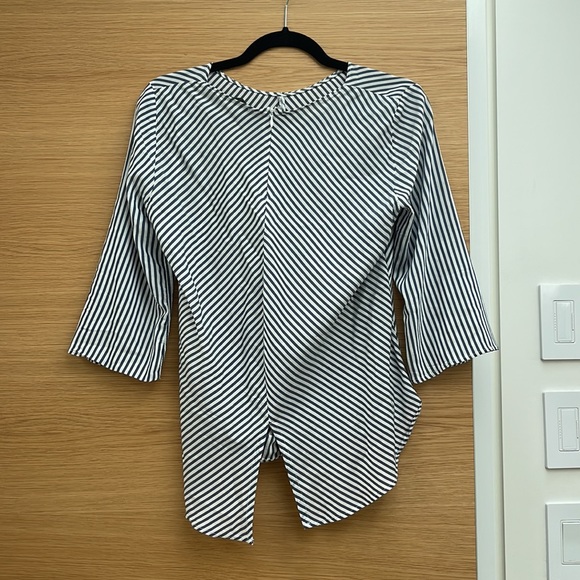 Striped Tie-Front Blouse - Picture 2 of 4